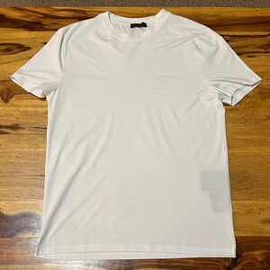 Prada Milano White Triangle Logo T-Shirt Designer Tee 2023 - Men’s Size Medium